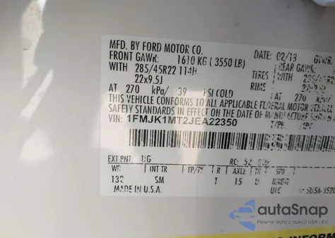 2018 Ford Expedition Max Platinum z USA, uszkodzony, nr VIN 1FMJK1MT2JEA22350